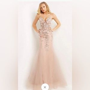 Jovani Beaded Floral Appliqué Corest dress Size 0